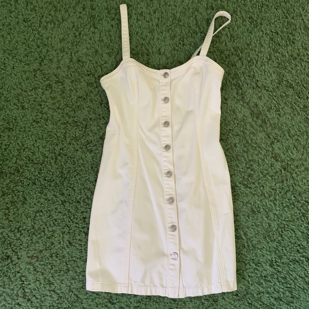 PACSUN WHITE DENIM DRESS